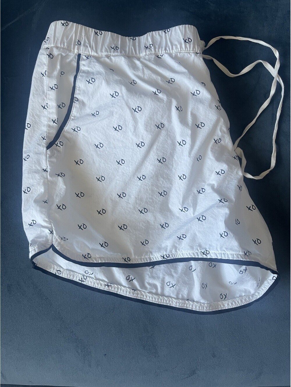 Banana Republic Pajama Shorts Sleep Shorts Sz S White Black XO Pockets Cotton